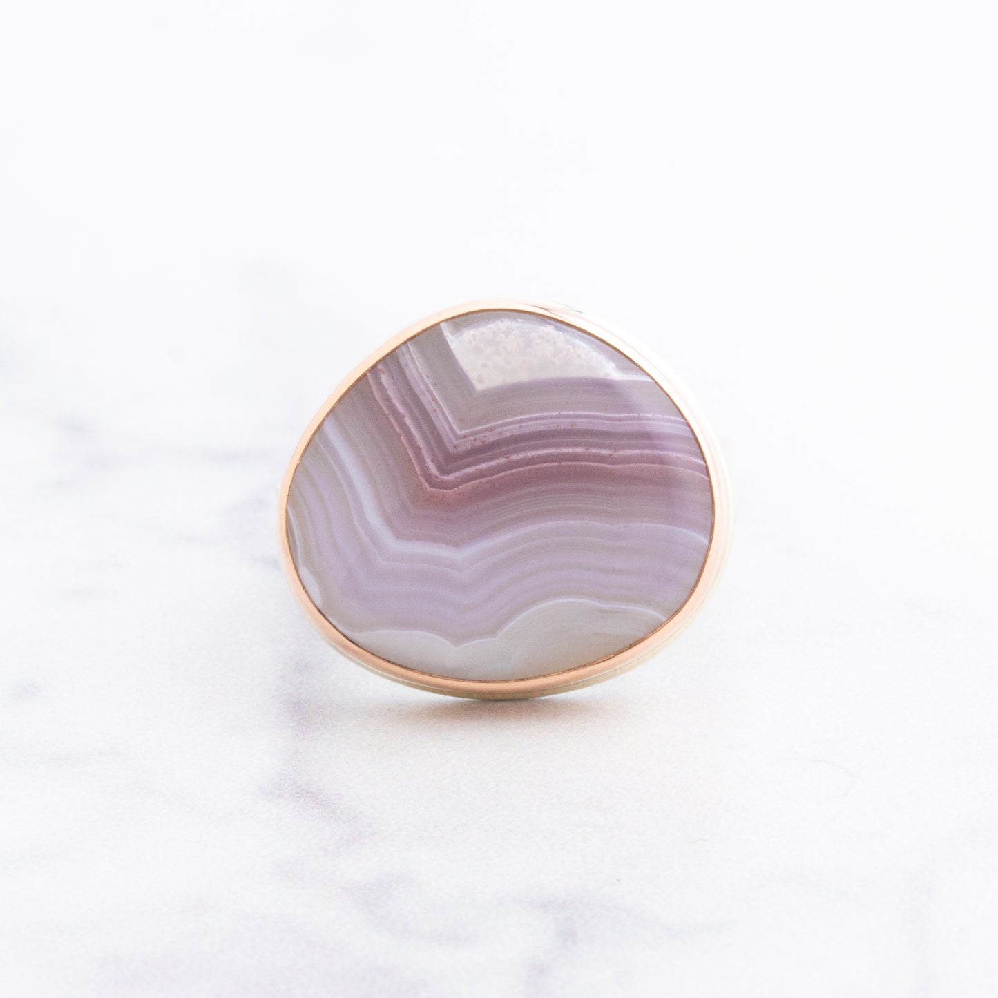 Sterling & 14K Rose Gold Laguna Agate Ring