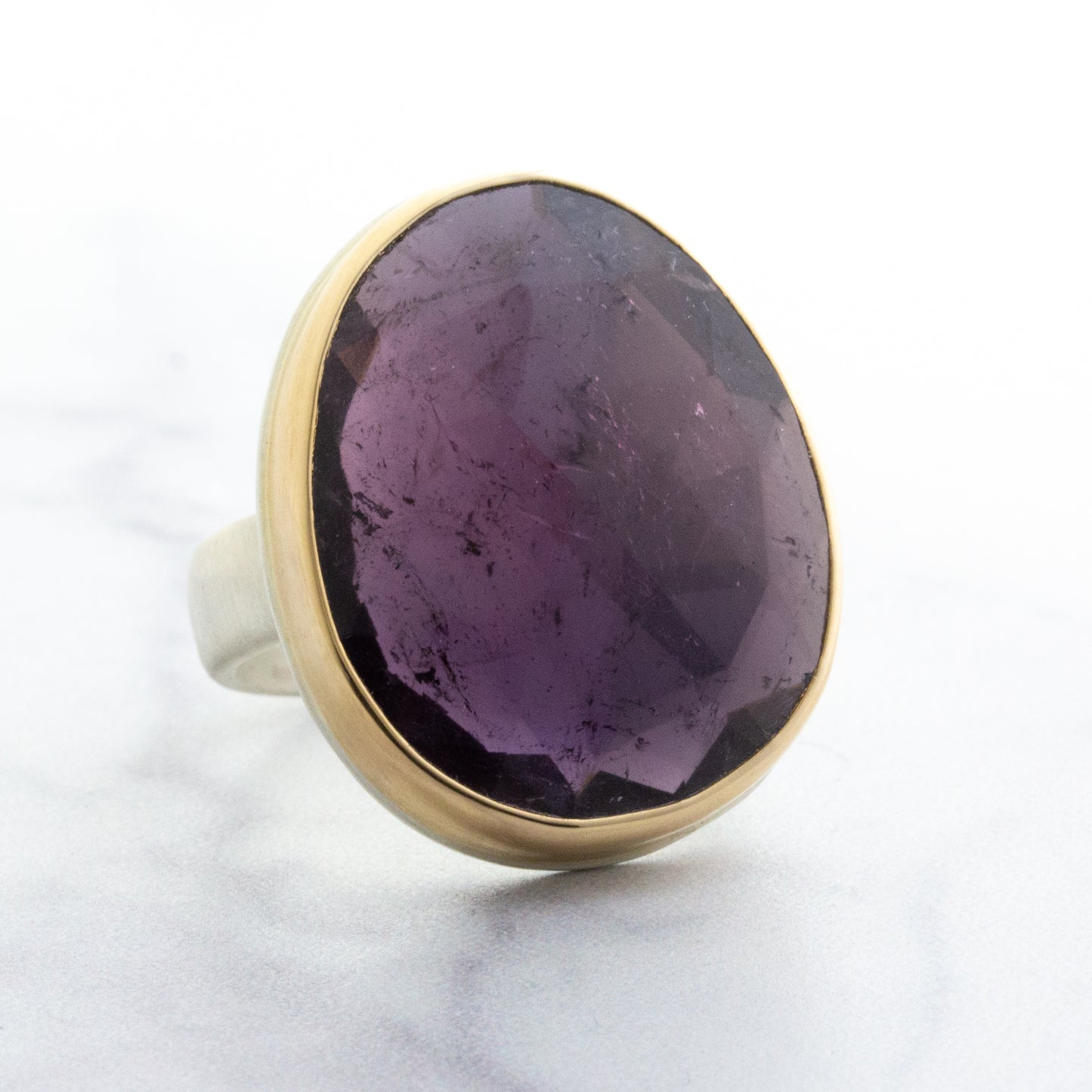 Sterling & 14K Gold Purple Tourmaline Ring