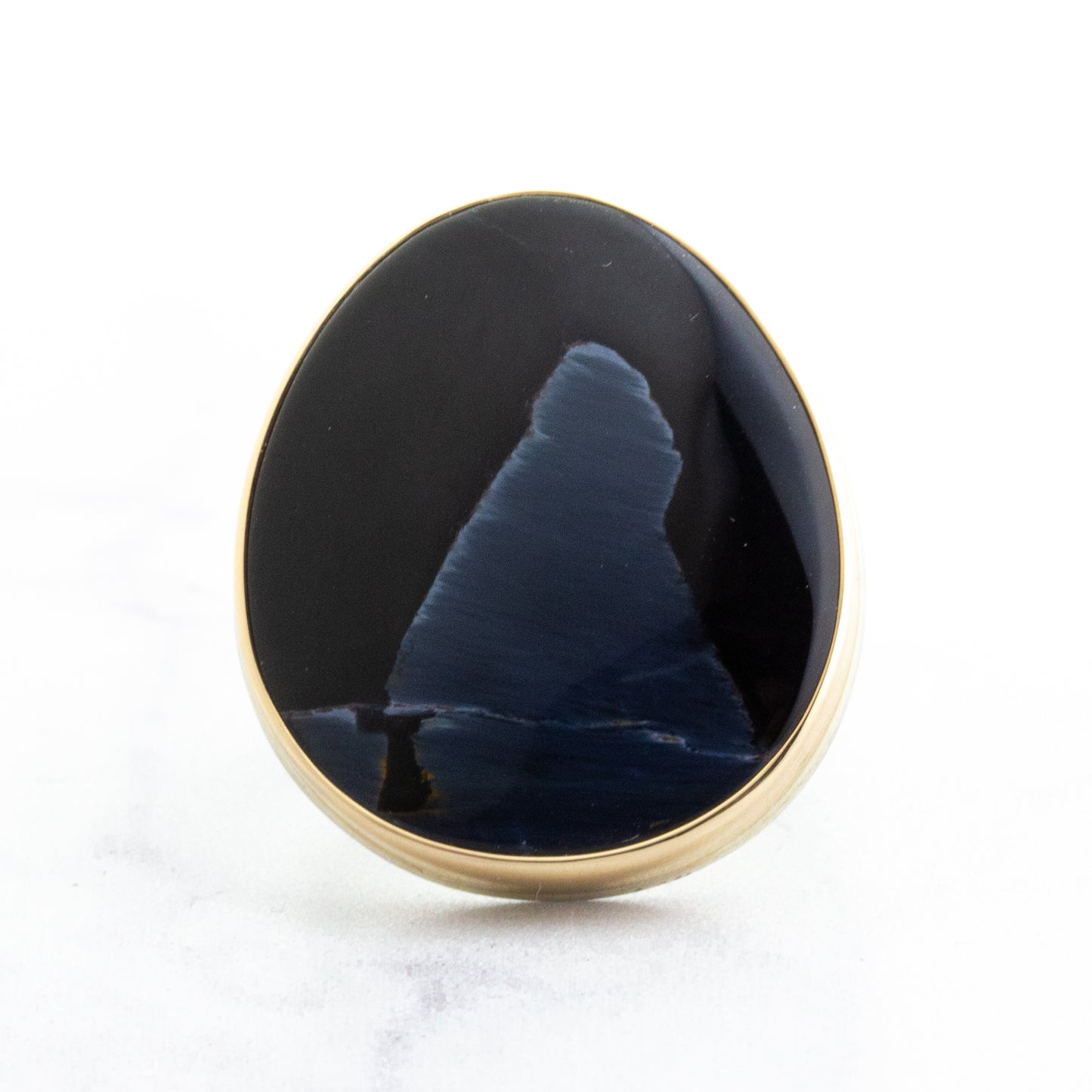 Sterling & 14K Gold Large Pietersite Ring