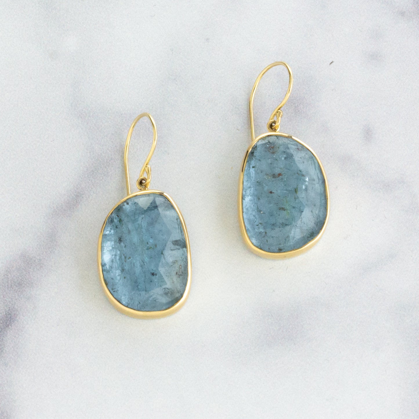 Sterling & 14K Gold Aquamarine Earrings