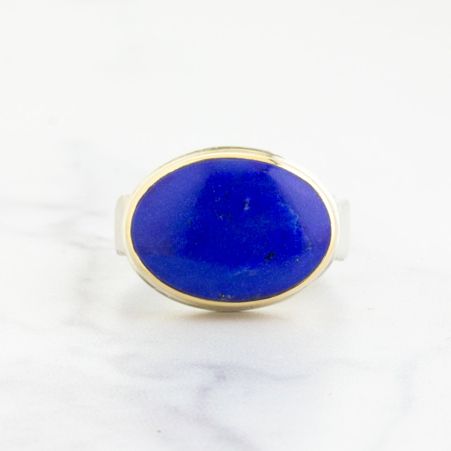 Sterling & 14K Gold Lapis Ring