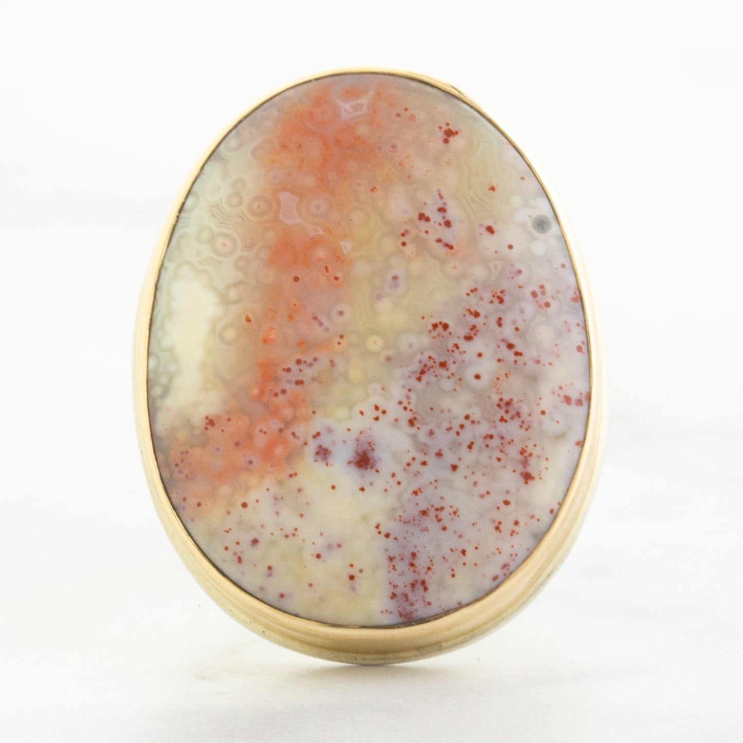 Sterling & 14K Gold Painted Hills Jasper Ring