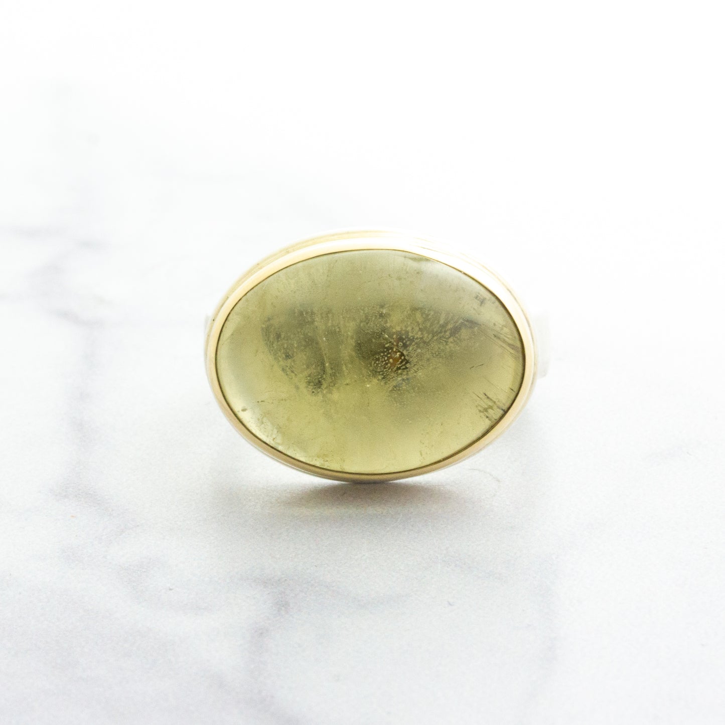 Sterling & 14K Gold Heliodor Beryl Ring