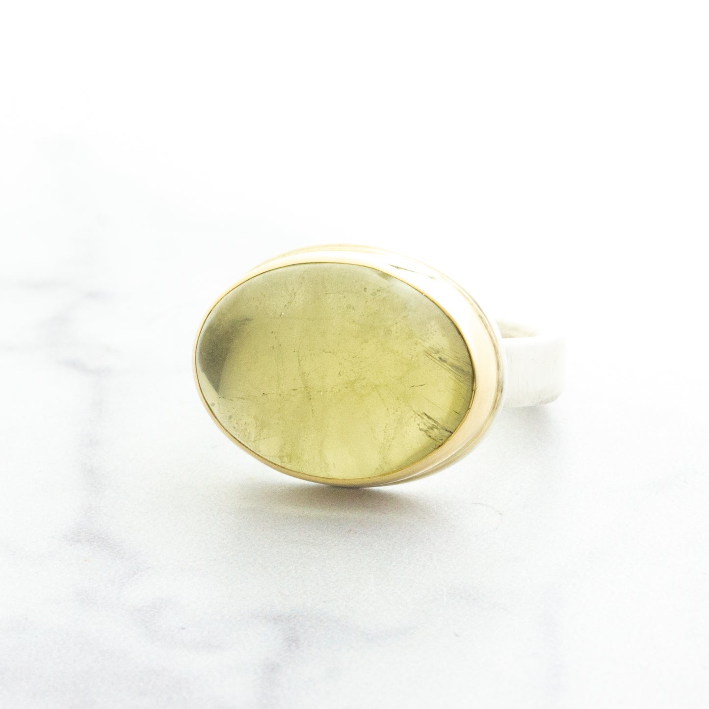Sterling & 14K Gold Heliodor Beryl Ring