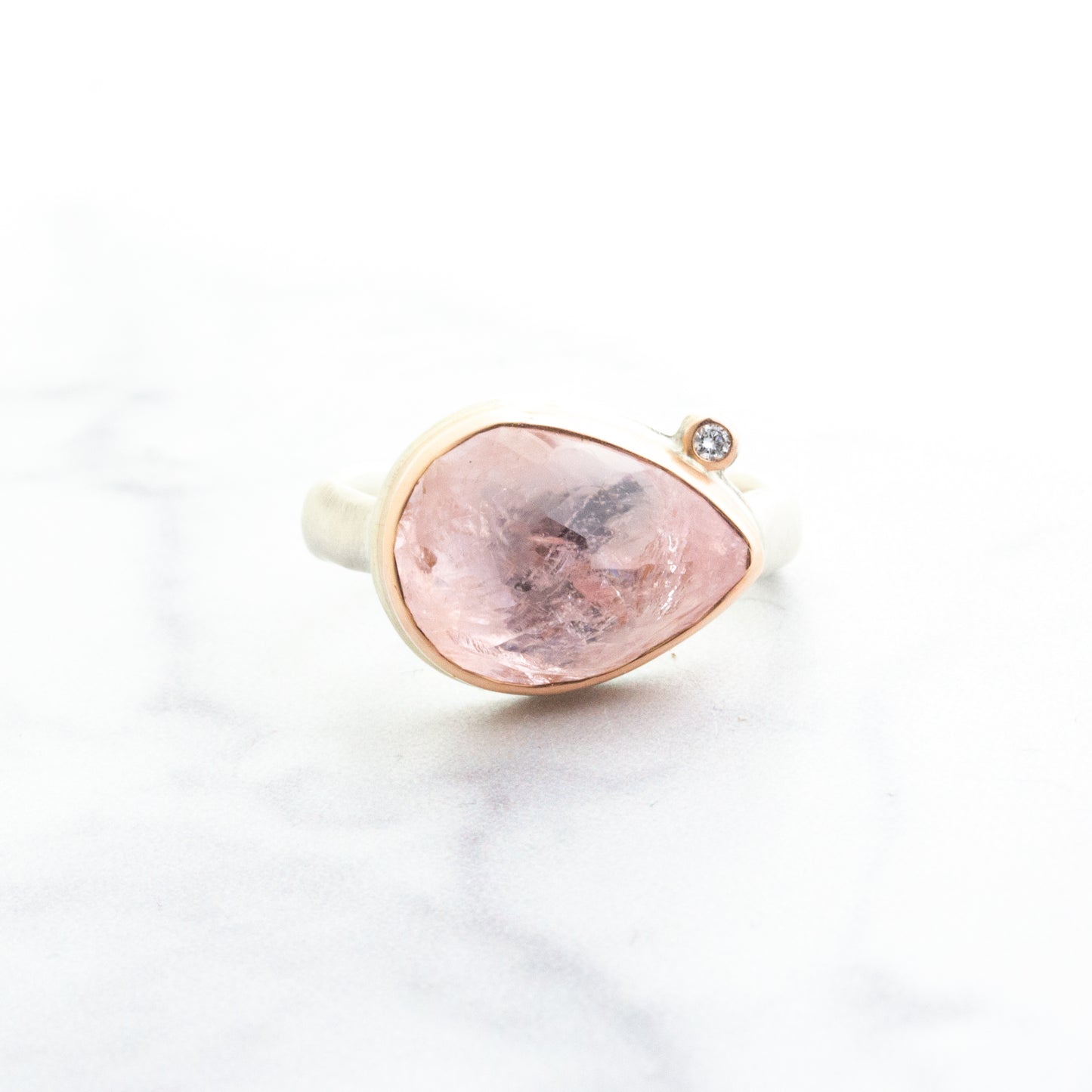 Sterling & 14K Gold Morganite & Diamond Ring