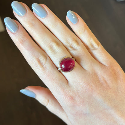 Sterling & 14K Gold African Ruby Ring