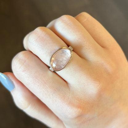 Sterling & 14K Gold Asymmetrical Morganite Ring