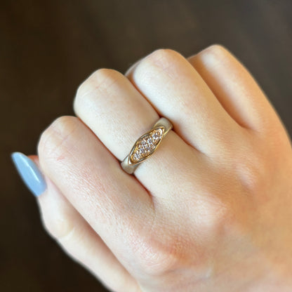 14K Gold Diamond Pave Cluster Ring