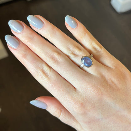Platinum 5.3ct Blue Sapphire Ring