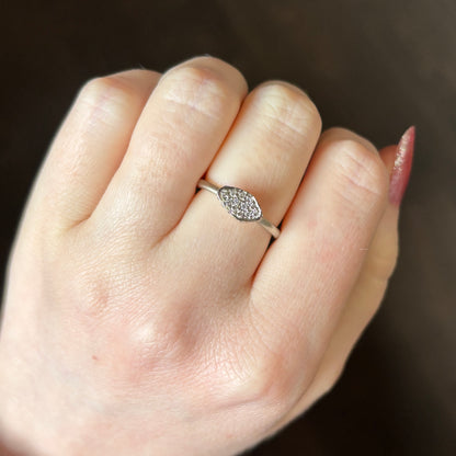 14k White Gold Lava Pave Diamond Ring