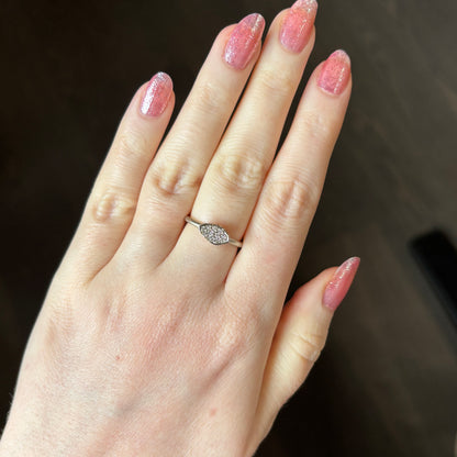 14k White Gold Lava Pave Diamond Ring