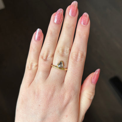 18k Yellow Gold .90ct Rustic Diamond Ring