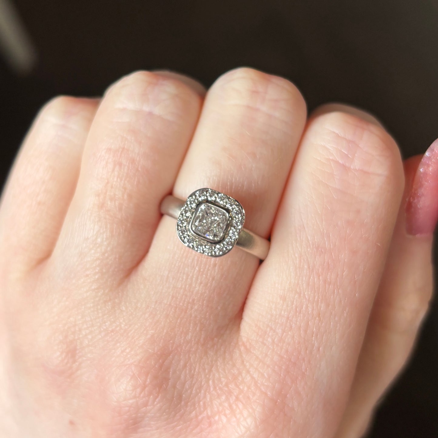 18k Palladium White Gold 1.06 tcw Diamond Ring