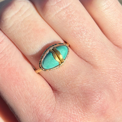 18K Golden Joinery Hubei Turquoise Ring