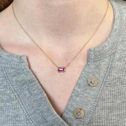 14K Gold African Ruby Necklace