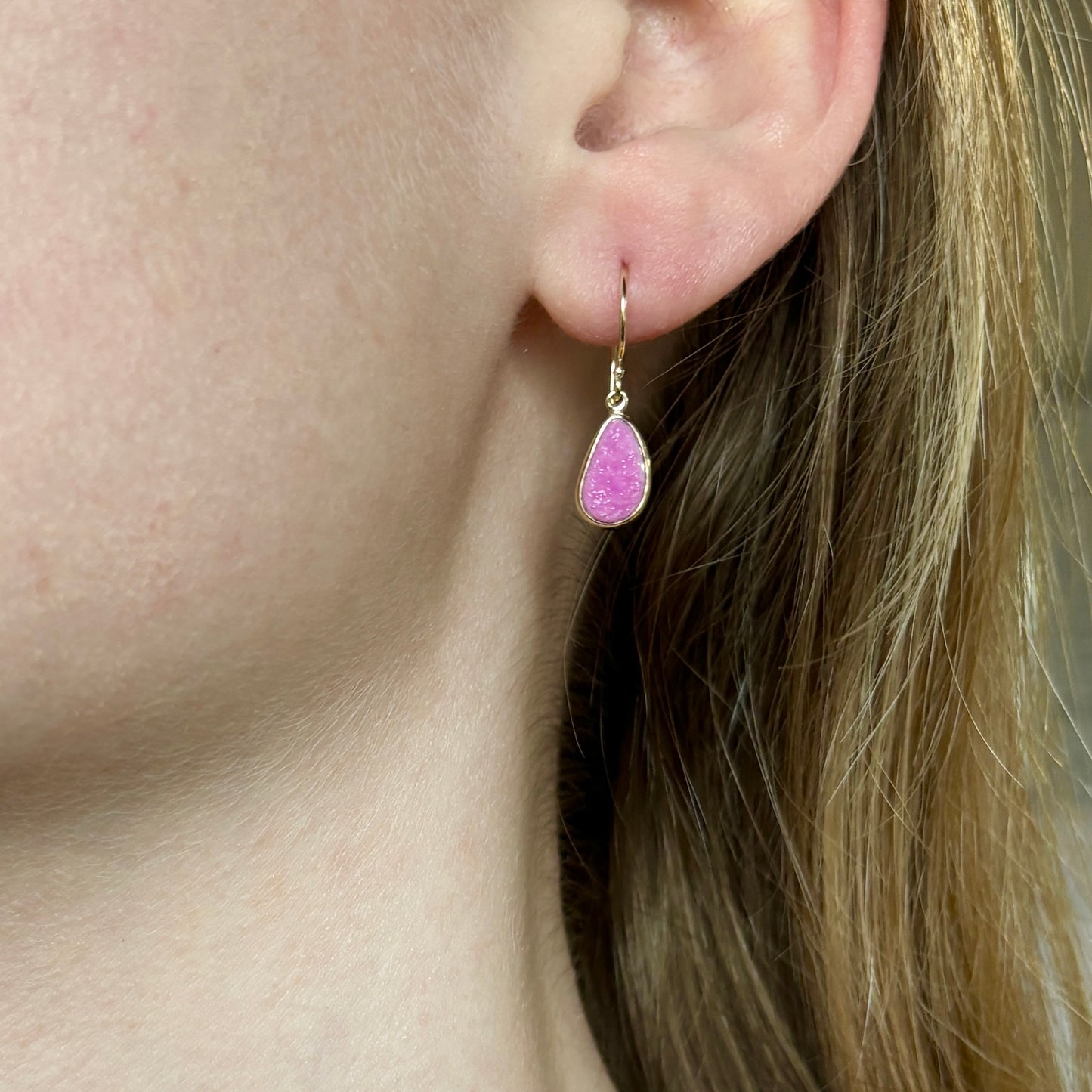 Sterling & 14K Gold Cobalt Calcite Earrings