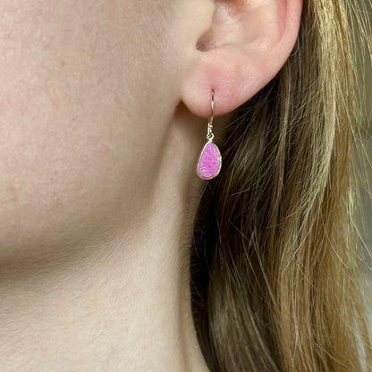 Sterling & 14K Gold Cobalt Calcite Earrings