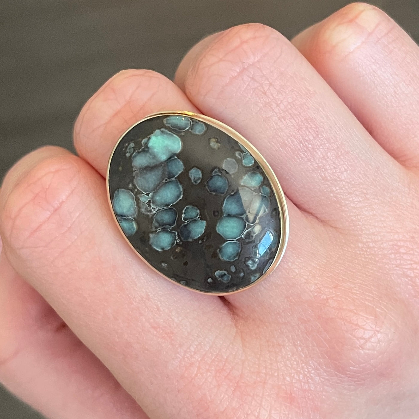 Sterling & 14K Gold Zeus Variscite Ring