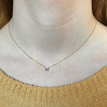 14K Gold .30 ct Diamond Prong Necklace