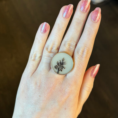 Sterling & 14K Gold Dendritic Agate Ring