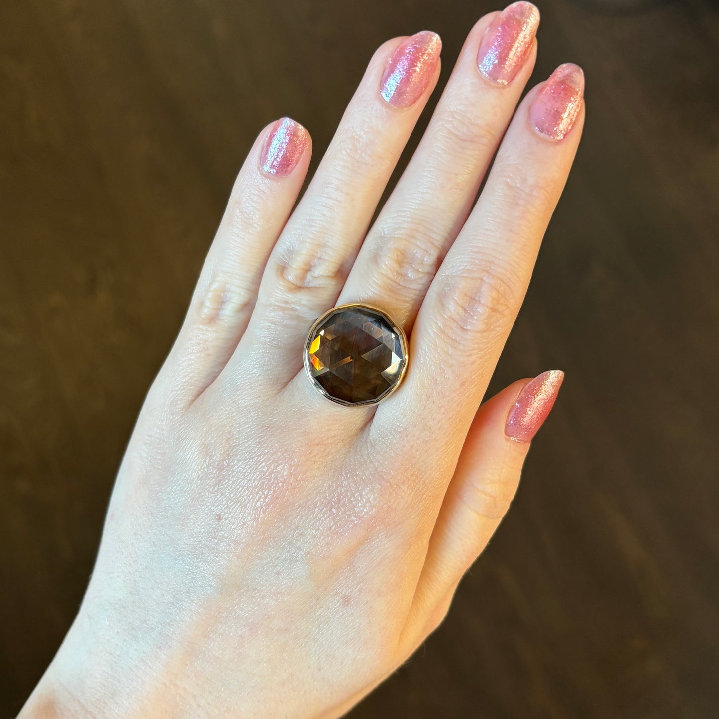 Sterling & 14K Gold Smoky Quartz Ring