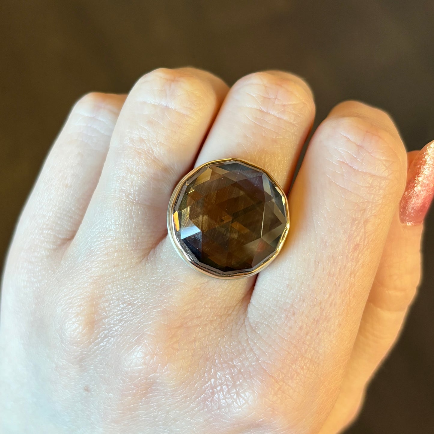 Sterling & 14K Gold Smoky Quartz Ring