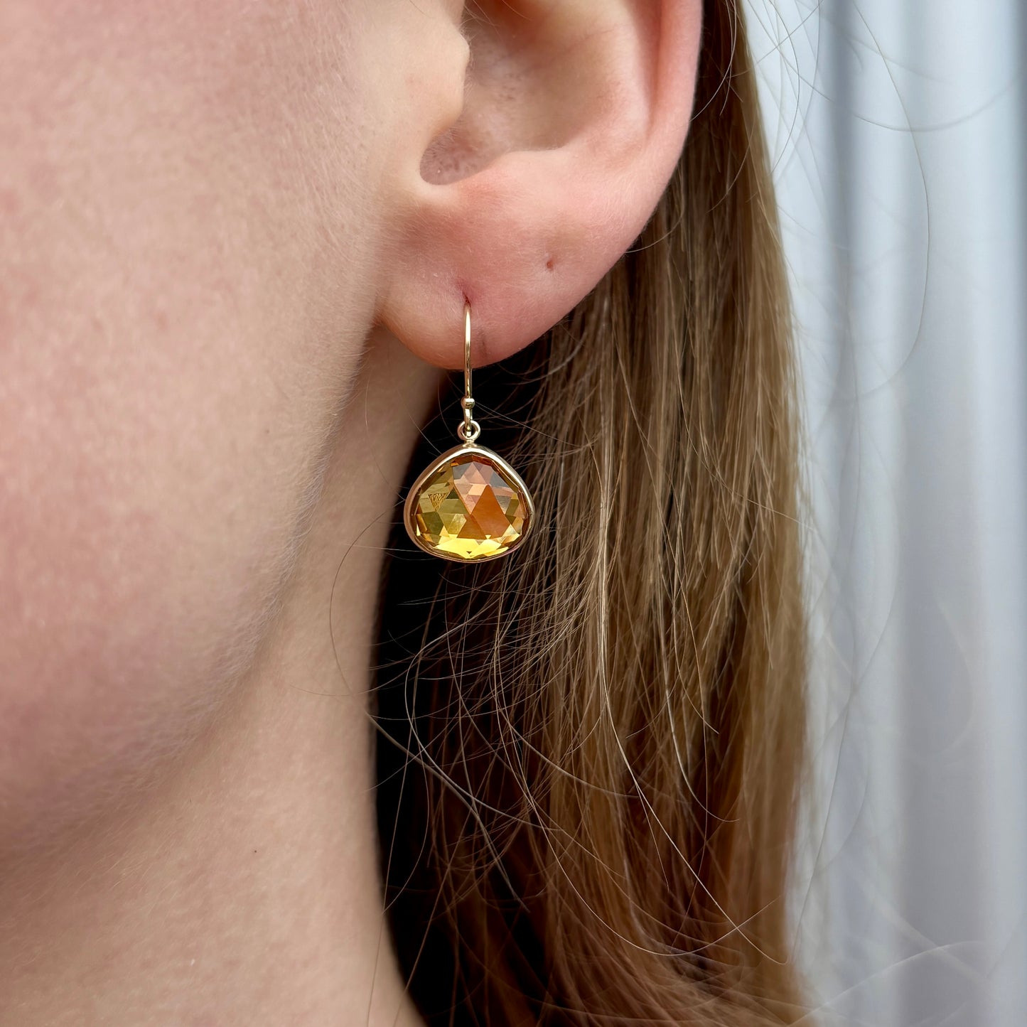 Sterling & 14K Gold Lotus Citrine Earrings