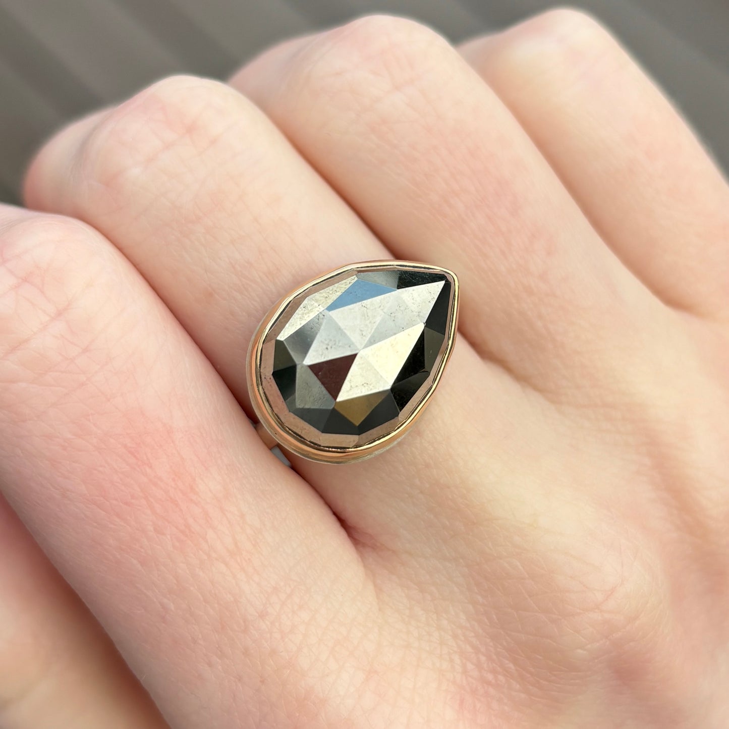 Sterling & 14K Gold Pyrite Ring