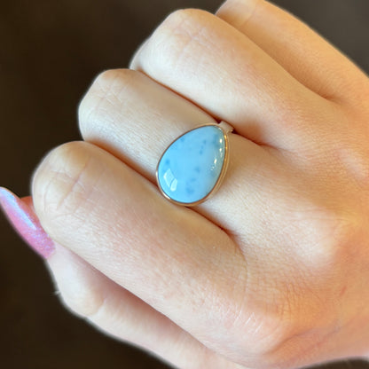 Sterling & 14K Gold Kazakhstani Turquoise Ring
