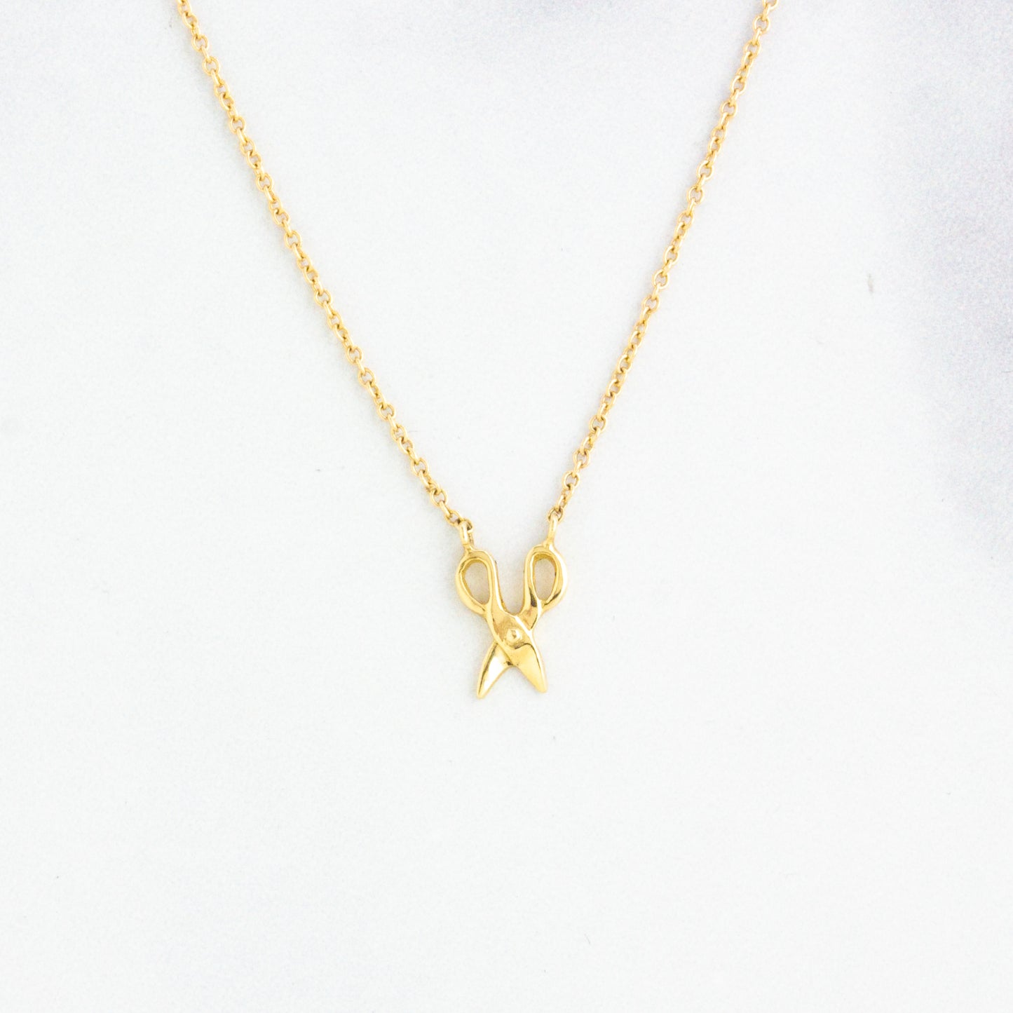 14K Gold Tiny Scissors Necklace