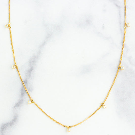 14K Gold Multi-Diamond Necklace