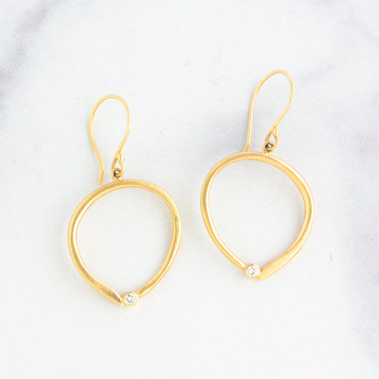 14K Gold Diamond Tension Earrings