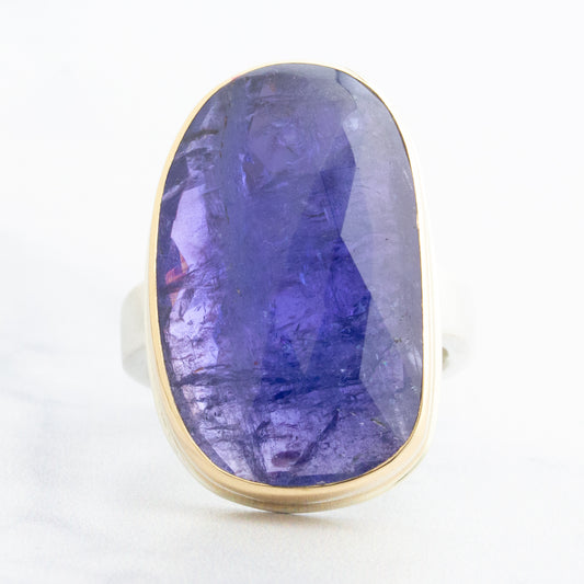 Sterling & 14K Gold Large Tanzanite Ring