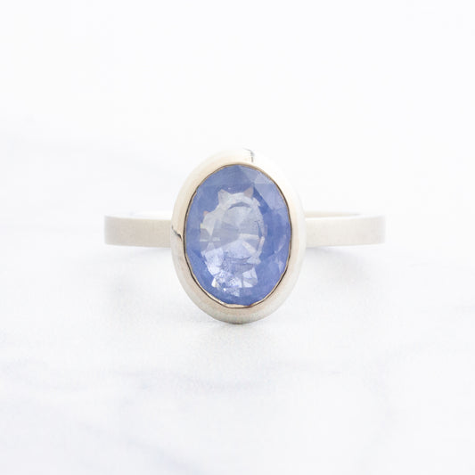 Platinum 5.3ct Blue Sapphire Ring