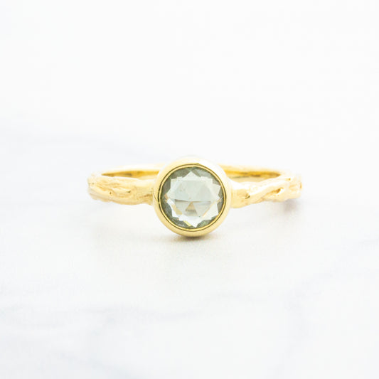 18k Gold Archival Jamie Joseph .76 ct Green Sapphire Ring