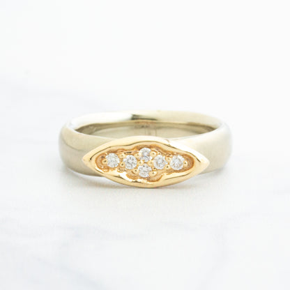 14K Gold Diamond Pave Cluster Ring