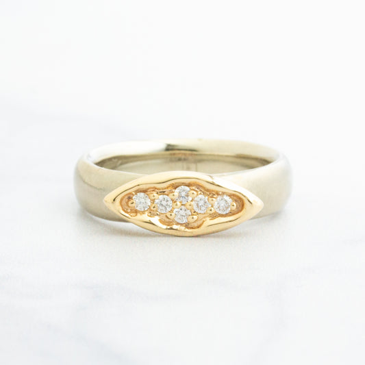 14K Gold Diamond Pave Cluster Ring
