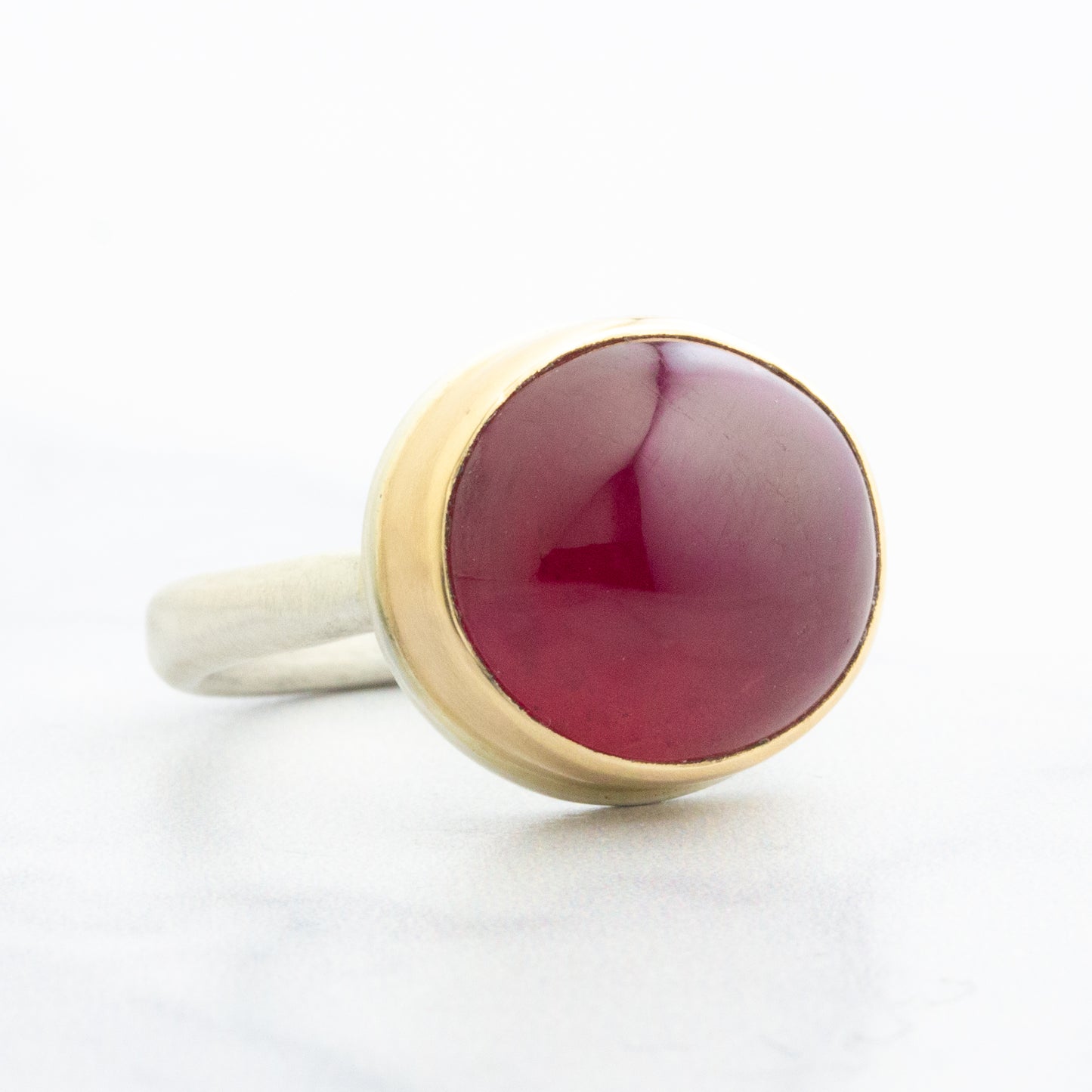 Sterling & 14K Gold African Ruby Ring