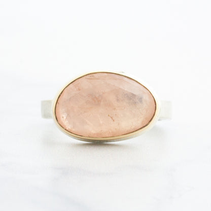 Sterling & 14K Gold Asymmetrical Morganite Ring