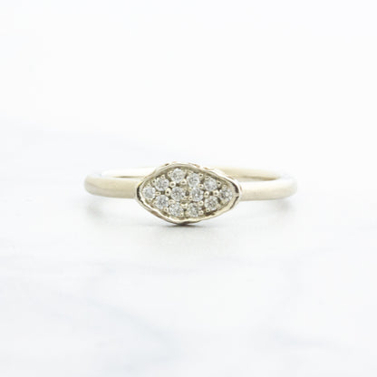 14k White Gold Lava Pave Diamond Ring