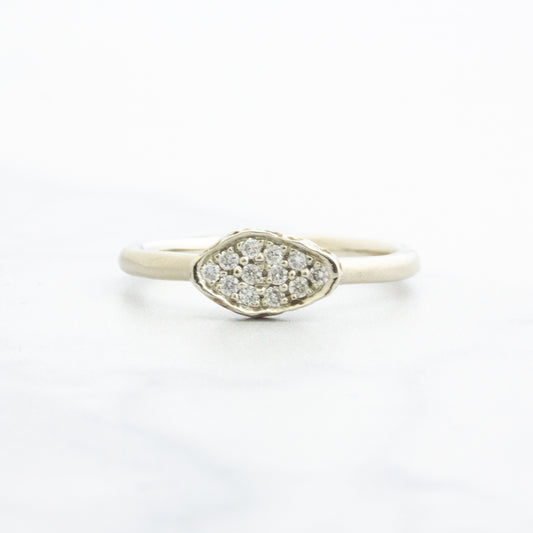 14k White Gold Lava Pave Diamond Ring