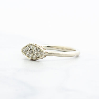 14k White Gold Lava Pave Diamond Ring