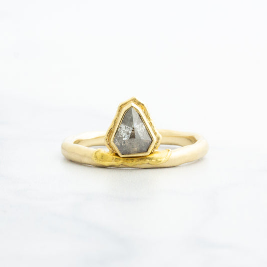 18k Yellow Gold .90ct Rustic Diamond Ring