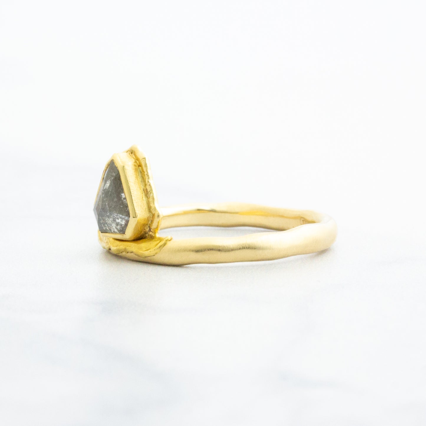 18k Yellow Gold .90ct Rustic Diamond Ring