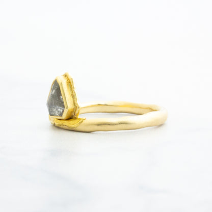 18k Yellow Gold .90ct Rustic Diamond Ring
