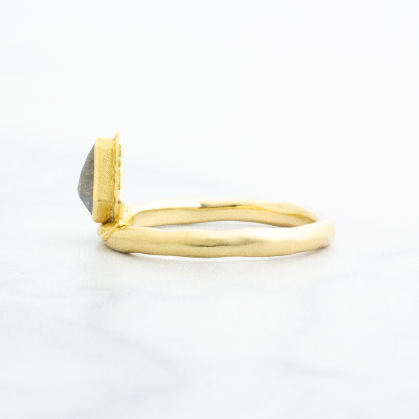 18k Yellow Gold .90ct Rustic Diamond Ring