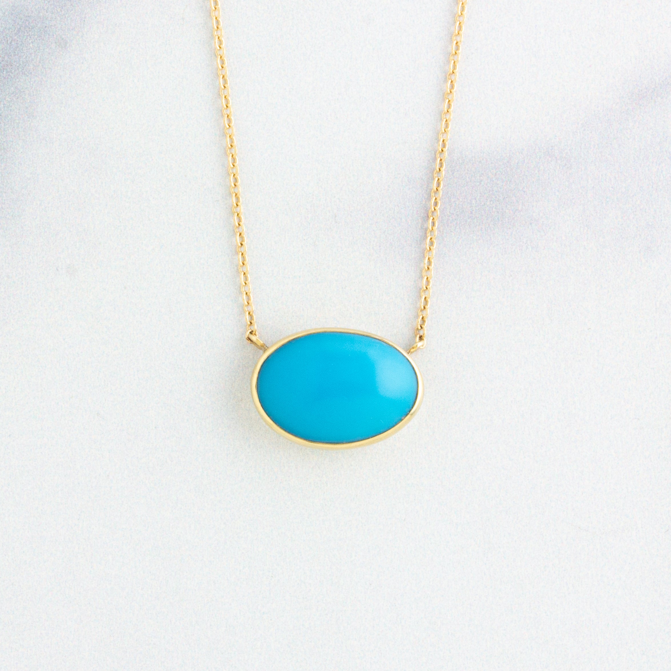 Sleeping beauty turquoise necklace 14k gold outlet