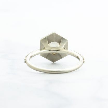 18k White Gold 2.39 tcw Diamond Hexagon Ring