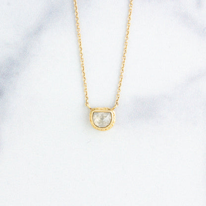 14K Gold .75 ct Rustic Diamond Necklace