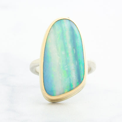 Sterling & 14K Gold Australian Opal Ring